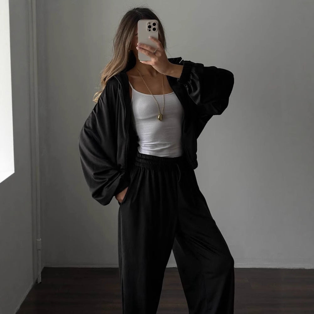 Damen Sportliche Fleece Loungewear-Anzug Sovae