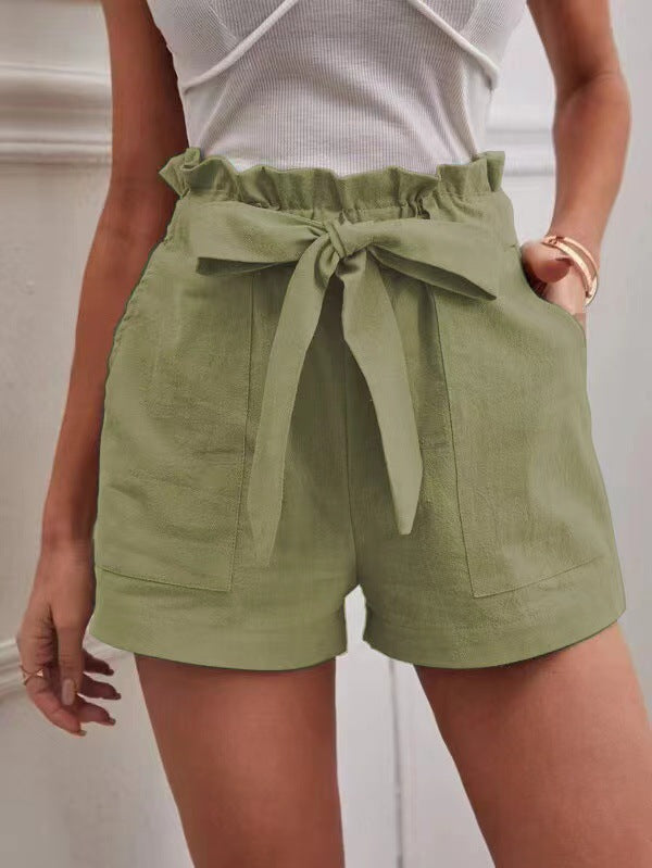 Damen Tailored Shorts mit Krawatte und praktischen Taschen Sovae