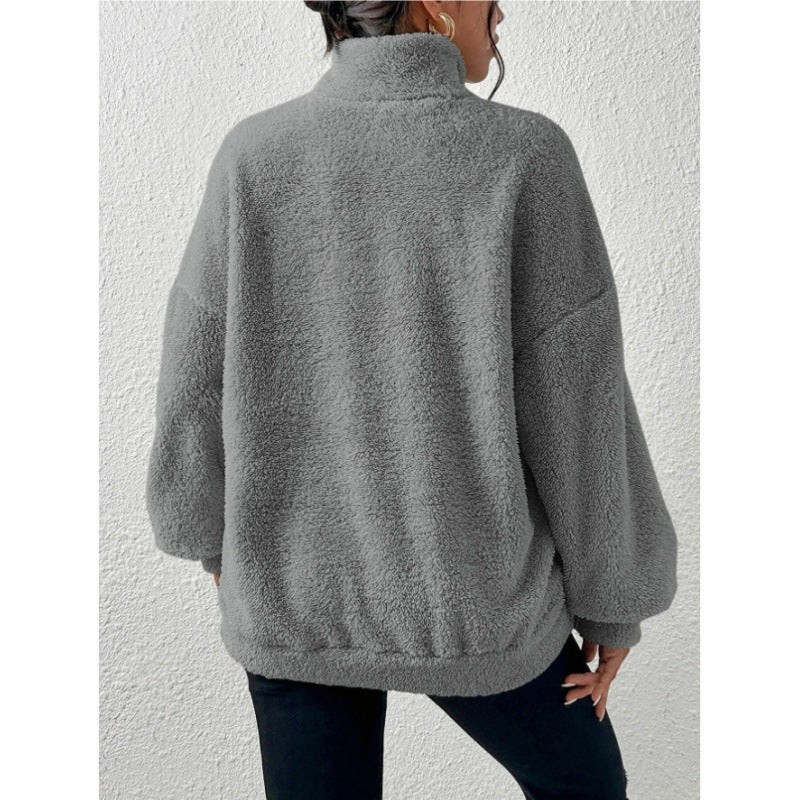 Damen Fleece-Pullover mit hohem Kragen Sovae