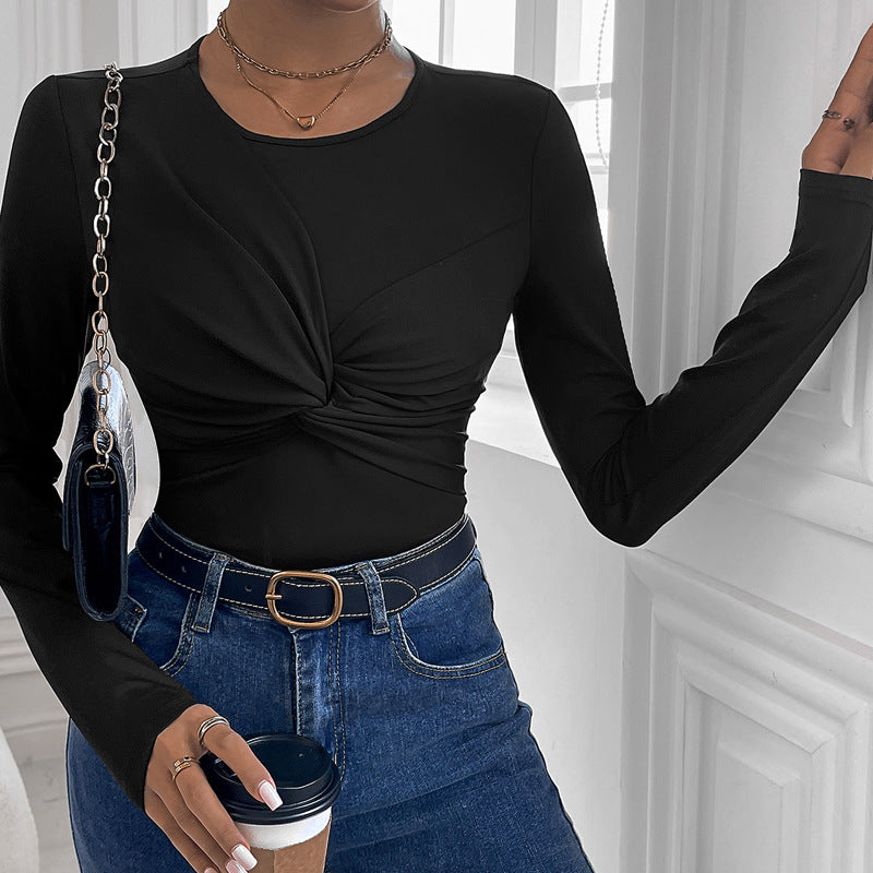 Damen Langärmliger Body mit innovativem Knotendesign Sovae