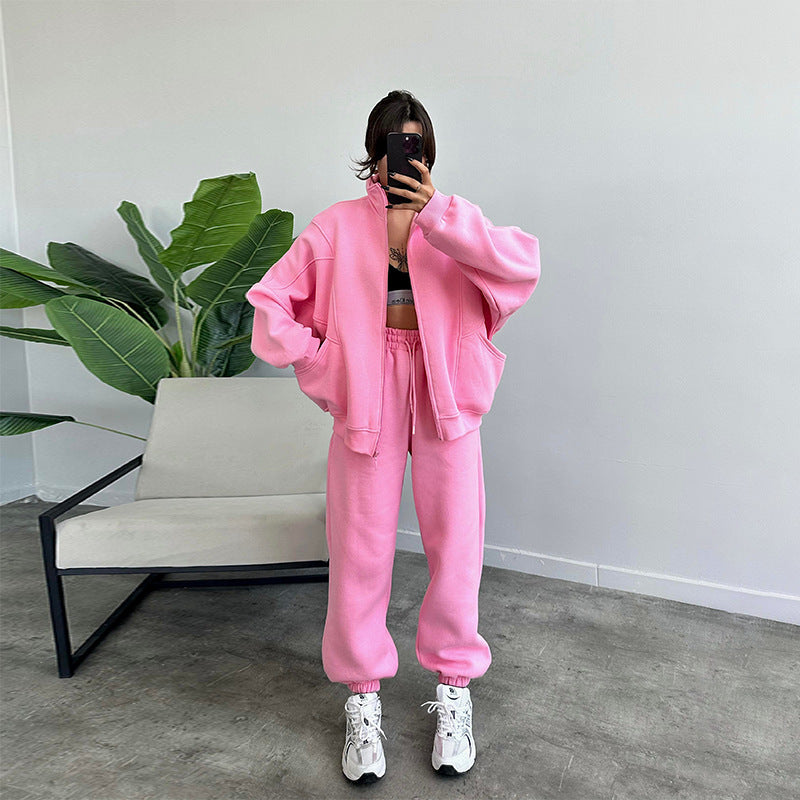Damen lässiger Zweiteiler mit oversized Hoodie und Jogginghose Sovae