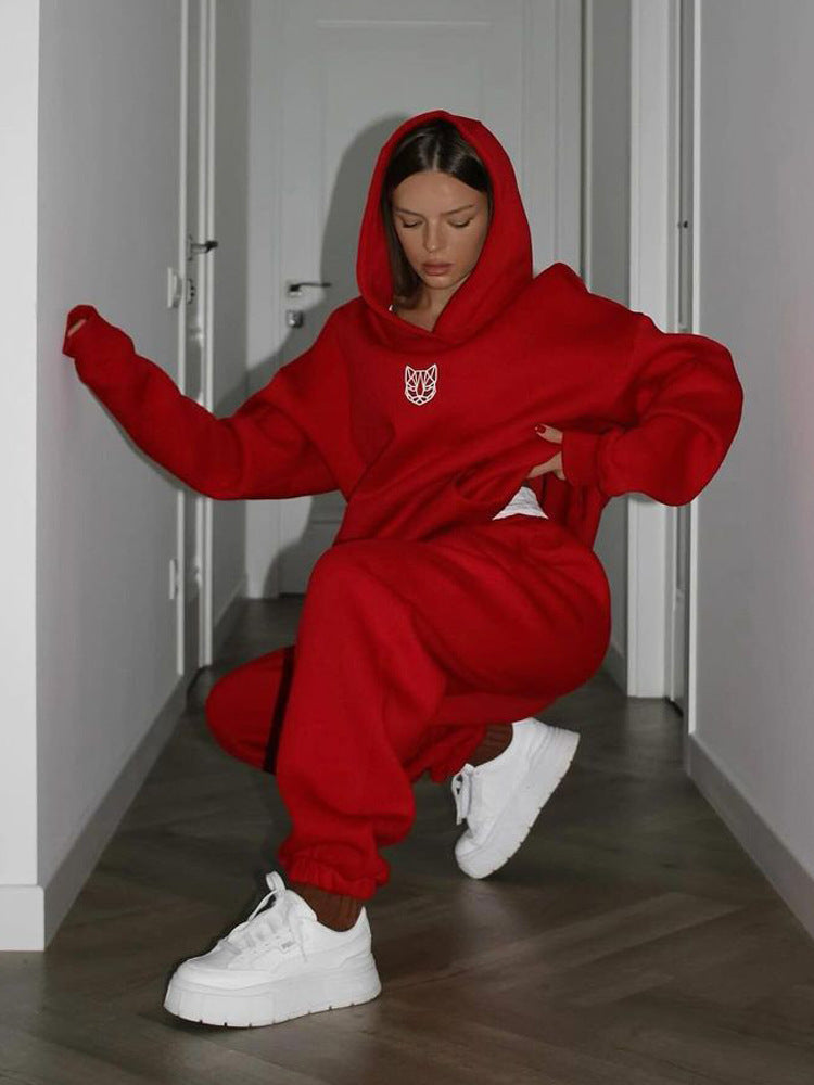 Damen Urbaner Oversized Hoodie und Bequeme Sweatpants Set Sovae
