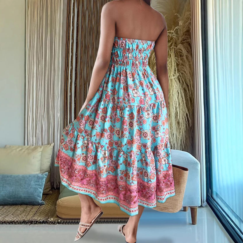 Damen luftiger Maxirock mit floralem Design Sovae