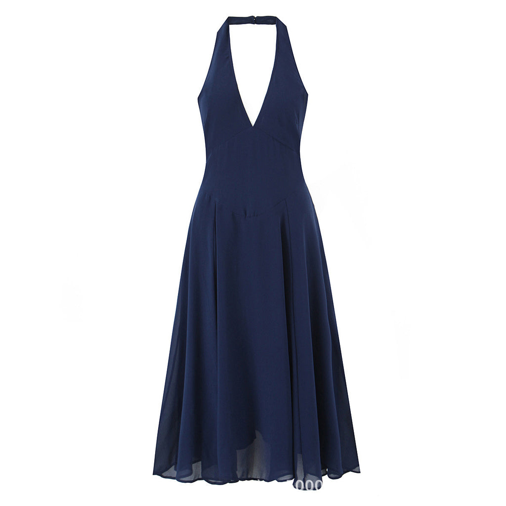 Damen schwingendes Midikleid mit V-Ausschnitt und elegantem Schnitt Sovae