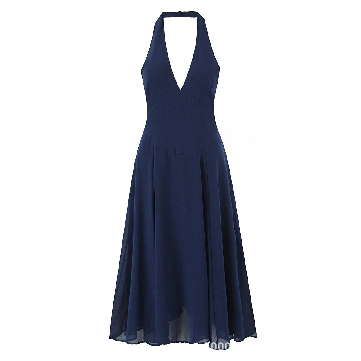 Damen schwingendes Midikleid mit V-Ausschnitt und elegantem Schnitt Sovae