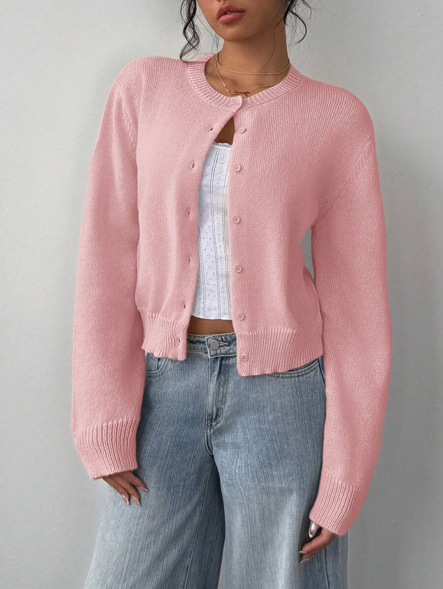 Damen lässige Strickjacke mit Knöpfen Sovae