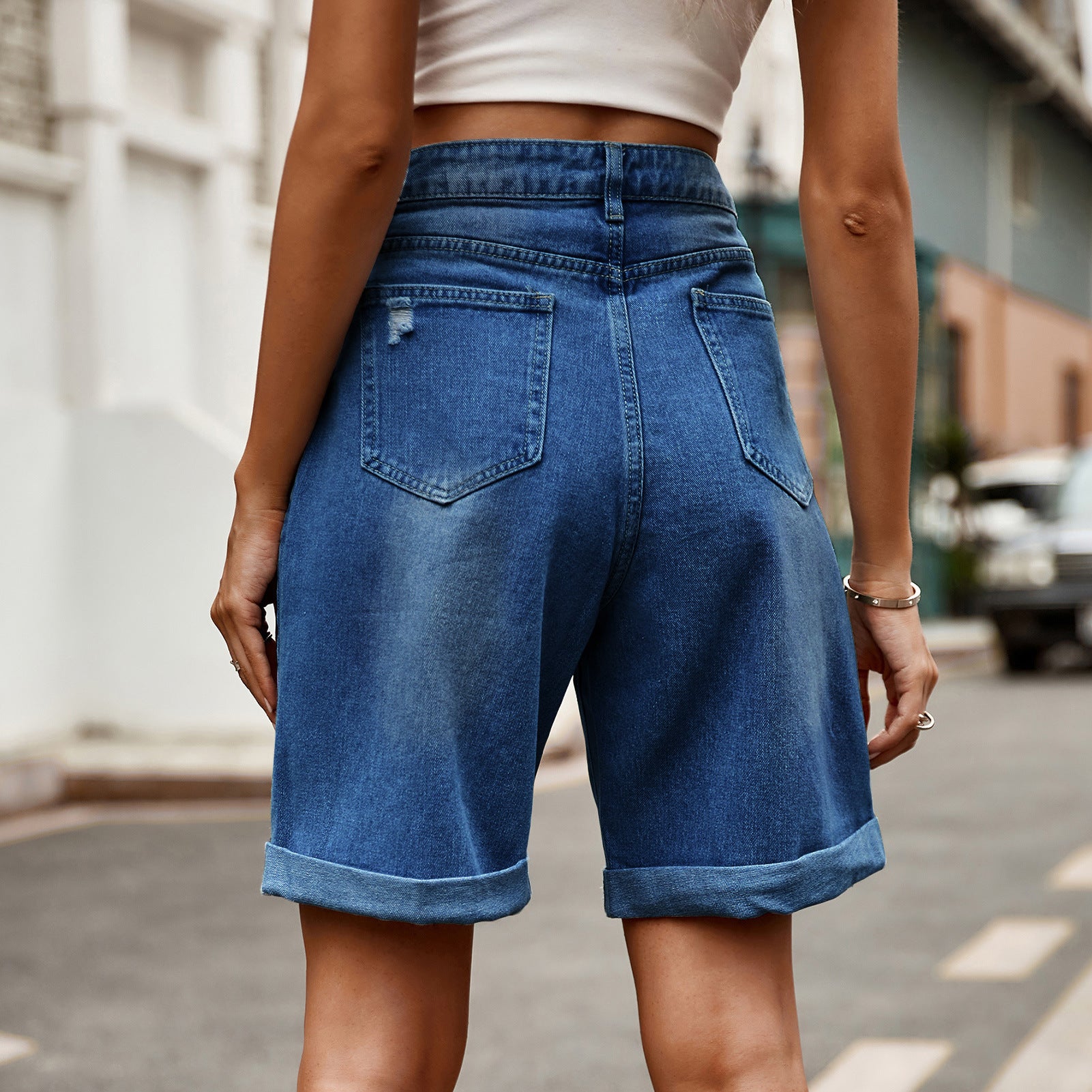 Damen Modische Denim-Shorts Sovae