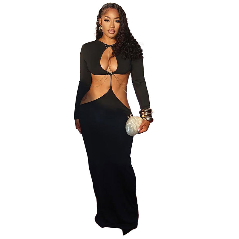 Damen Maxikleid mit einzigartigem Cut-Out-Design Sovae