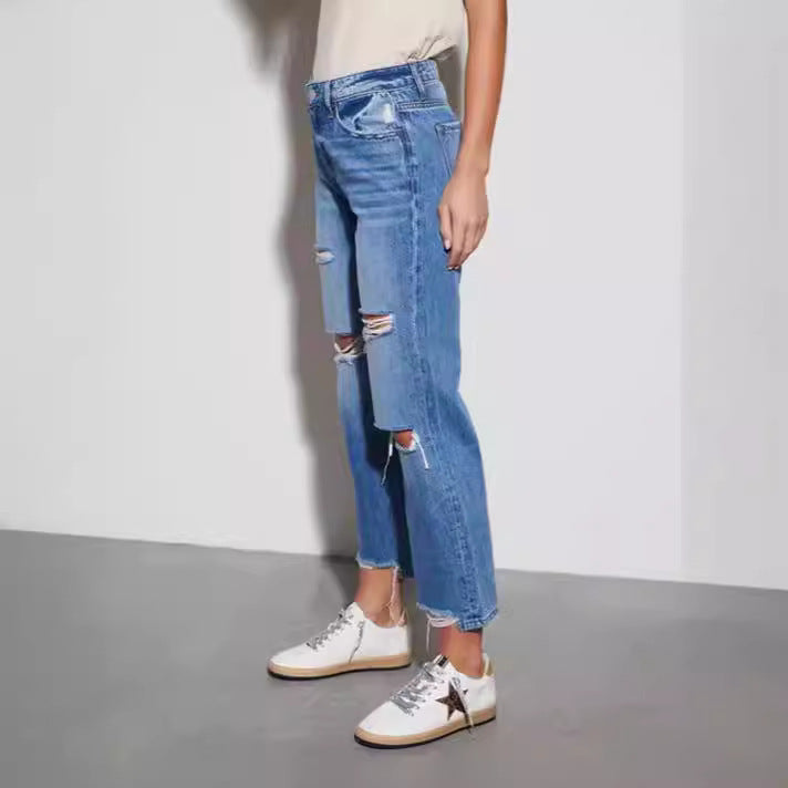 Damen Jeans im modischen Used-Look Sovae
