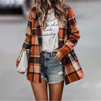 Damen Langarm Karoblazer Sovae