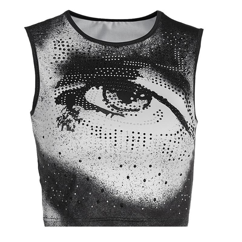 Damen Sportliches Bustier mit auffälligem Auge-Motiv Sovae