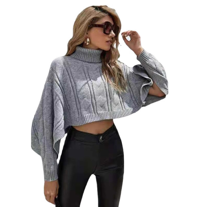 Damen Kuscheliger Pullover mit hohem Kragen und großzügigem Schnitt Sovae