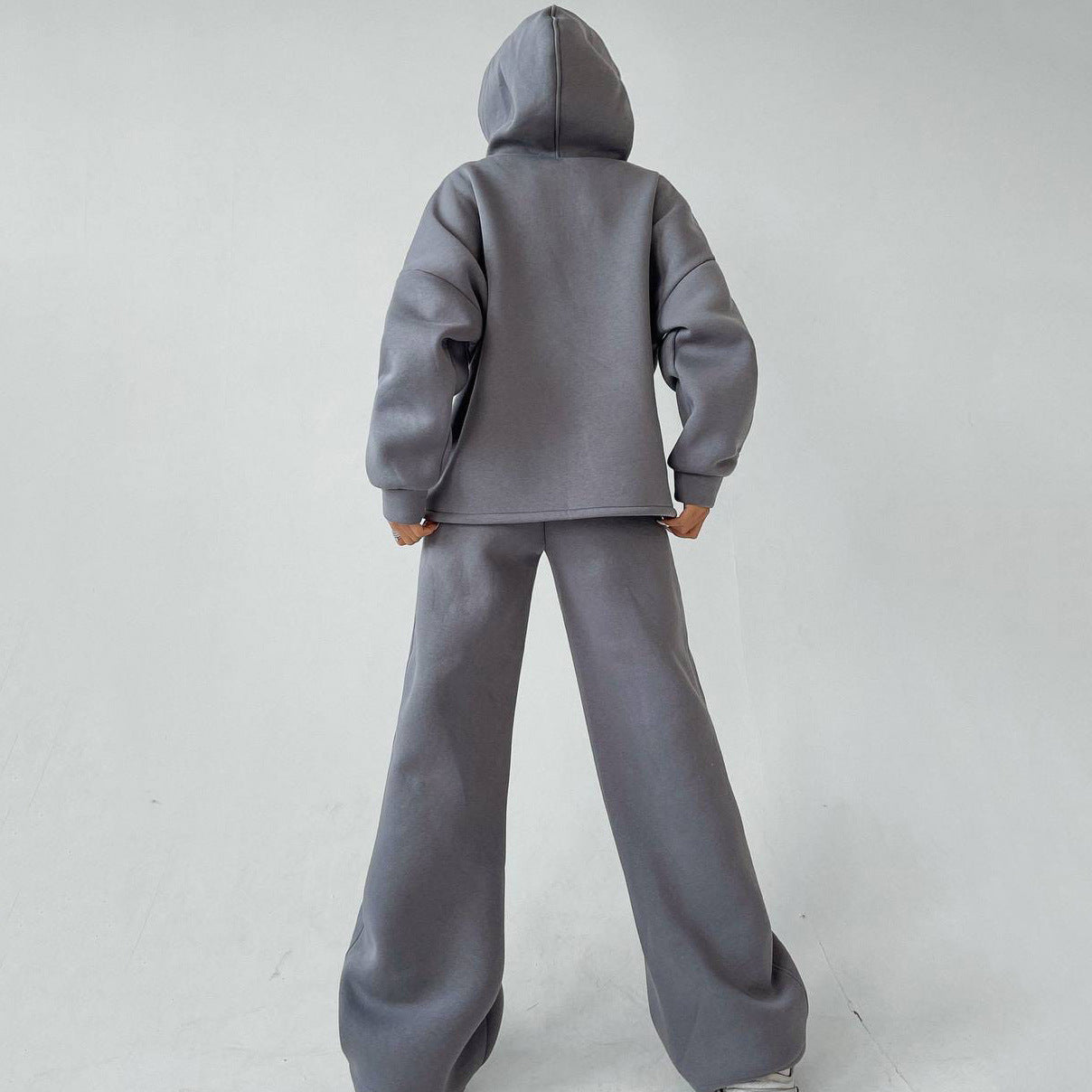Damen Sportlicher Fleece-Zweiteiler mit weitem Schnitt Sovae