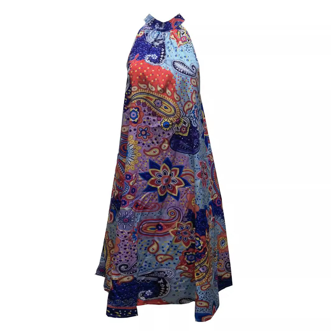 Damen Halter-Ausschnitt Sommerkleid Sovae