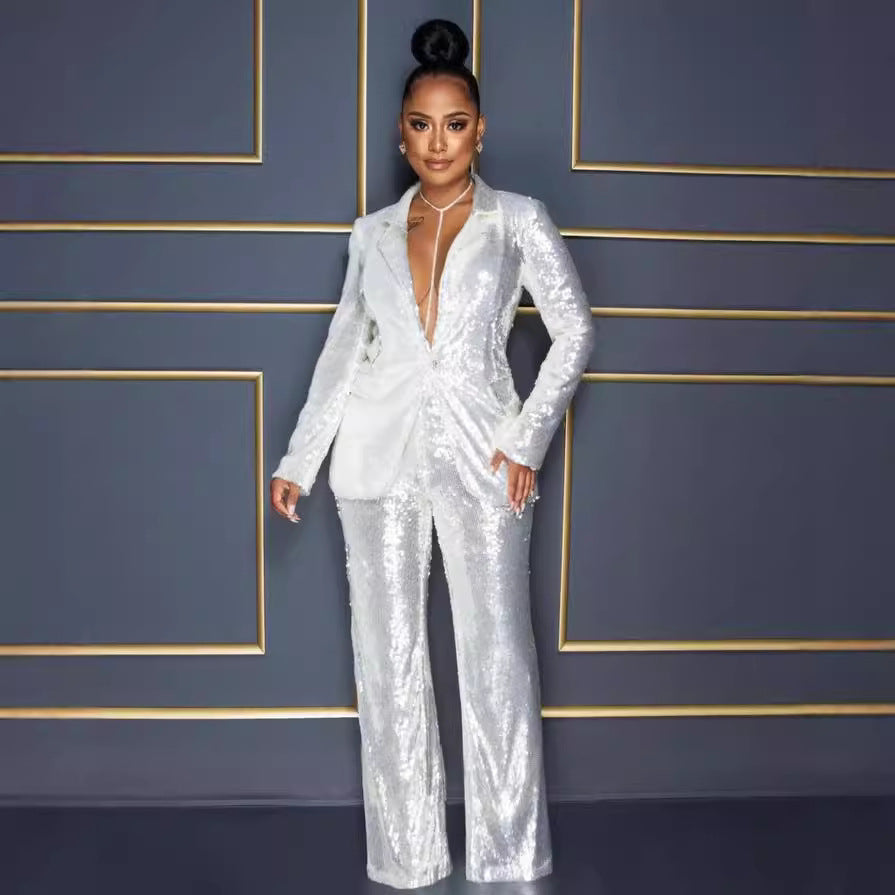 Damen Glamouröser Glitzeranzug Sovae