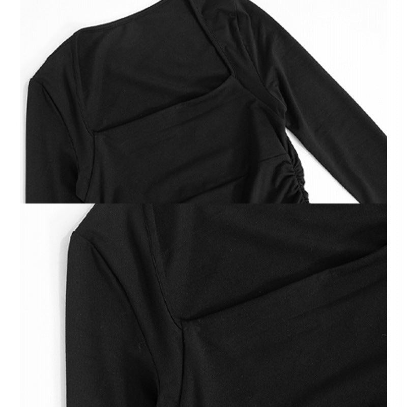 Damen Mini-Kleid mit langem Arm und eleganter Taillenbetonung Sovae