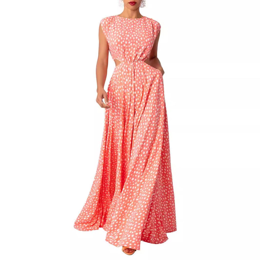 Damen elegantes Maxikleid mit Cut-Out-Details Sovae