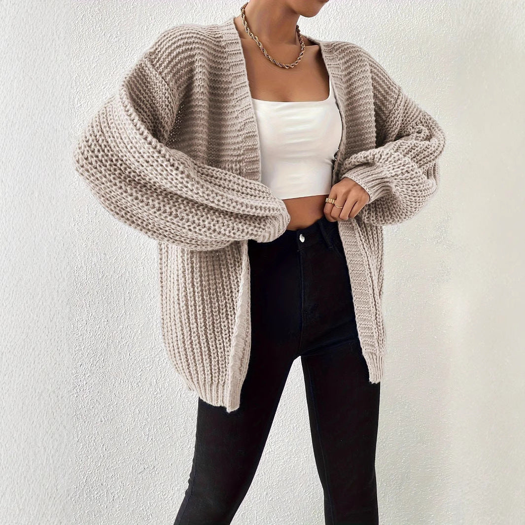 Damen lässige Strickjacke mit oversized Schnitt und weichem Material Sovae