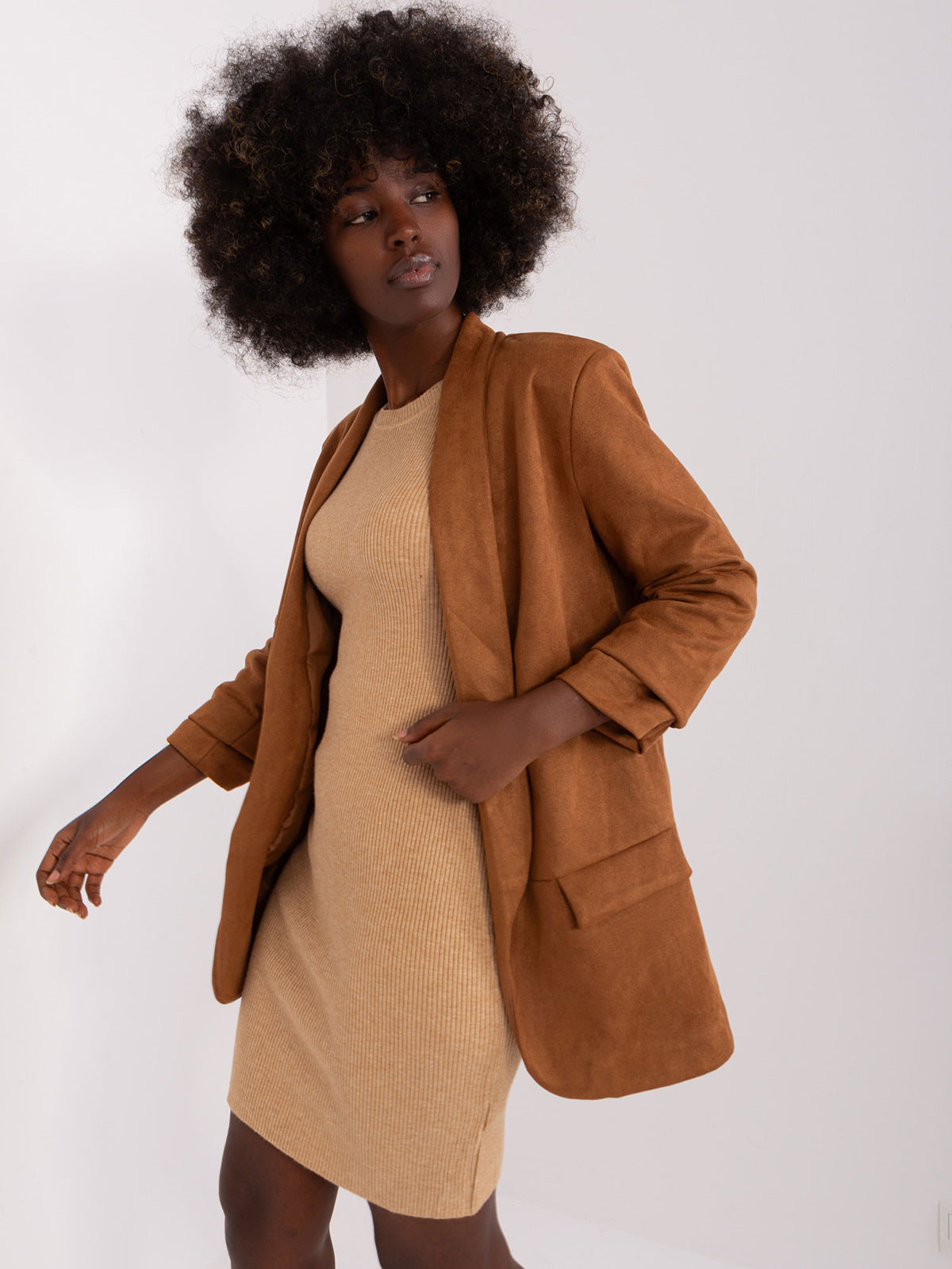 Damen lässiger Veloursblazer Sovae