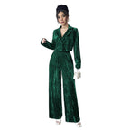 Damen eleganter Velours Jumpsuit mit seitlichem Reißverschluss Sovae