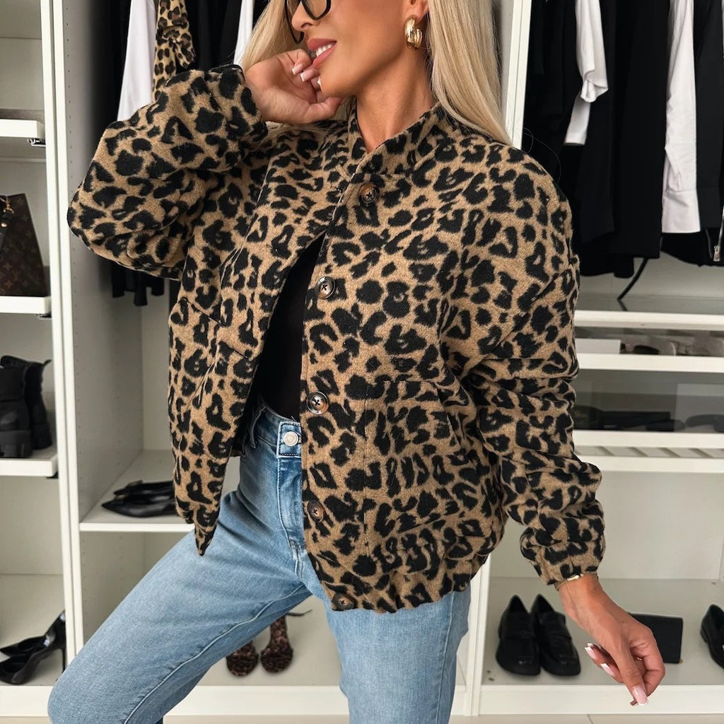 Damen Tiermuster-Casualjacke Sovae