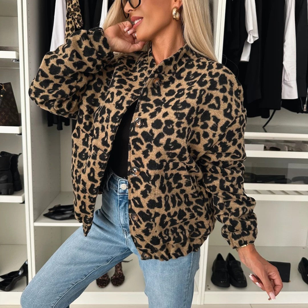 Damen Tiermuster-Casualjacke Sovae