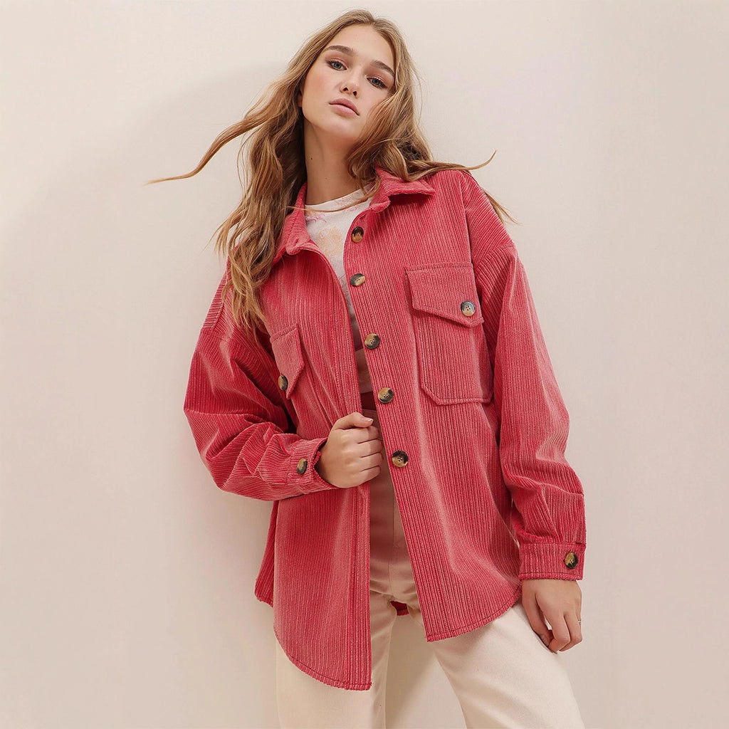 Damen Oversized Kordjacke Sovae