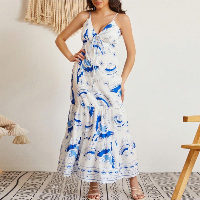 Damen Boho Maxikleid mit traumhaftem Muster Sovae