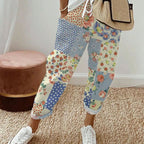 Damen lockere Blumenmuster-Haremshose Sovae