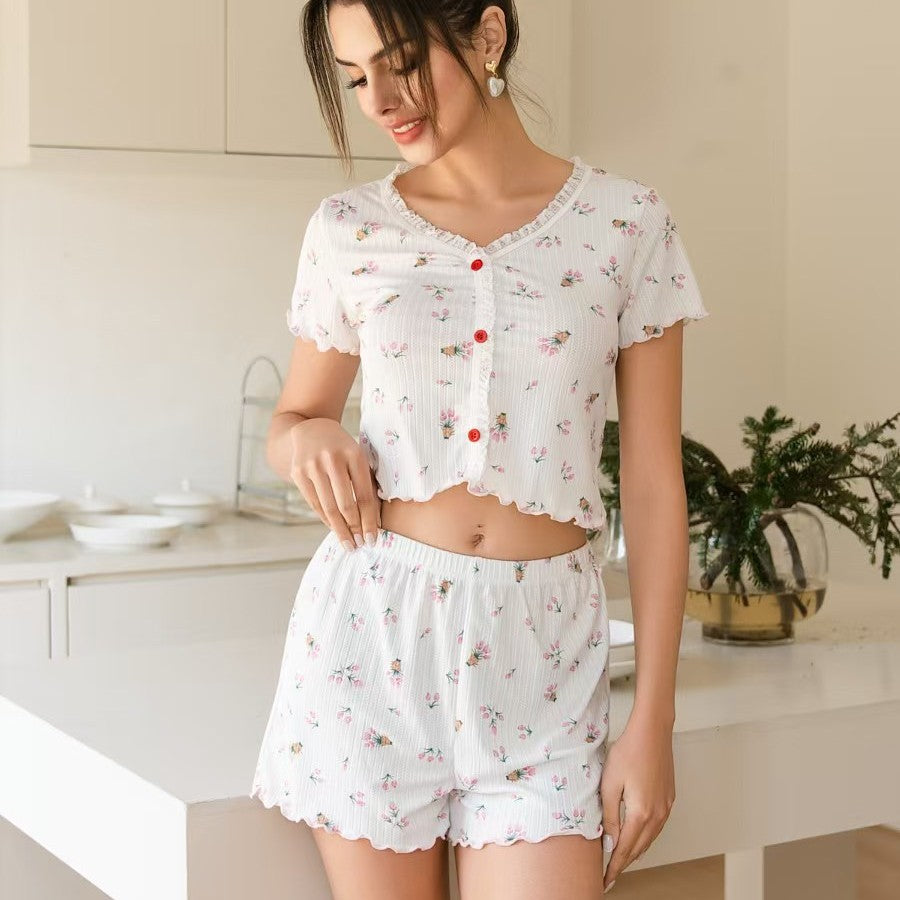 Damen Shorts und kurzärmliges Oberteil Set Sovae