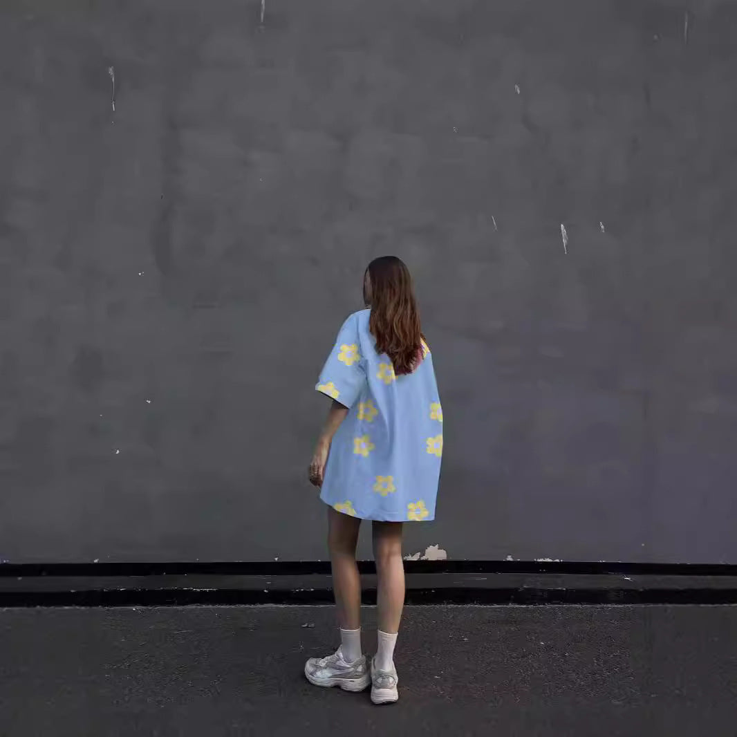 Damen Lässiges Blusenkleid mit floralem Muster Sovae