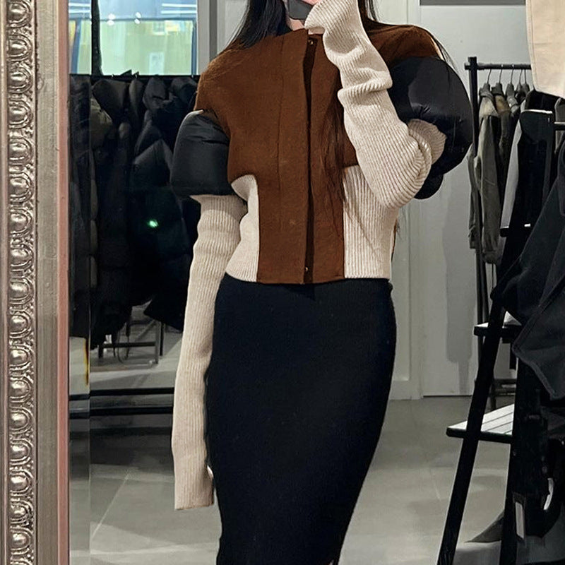 Damen Trendige cropped Blazerjacke Sovae