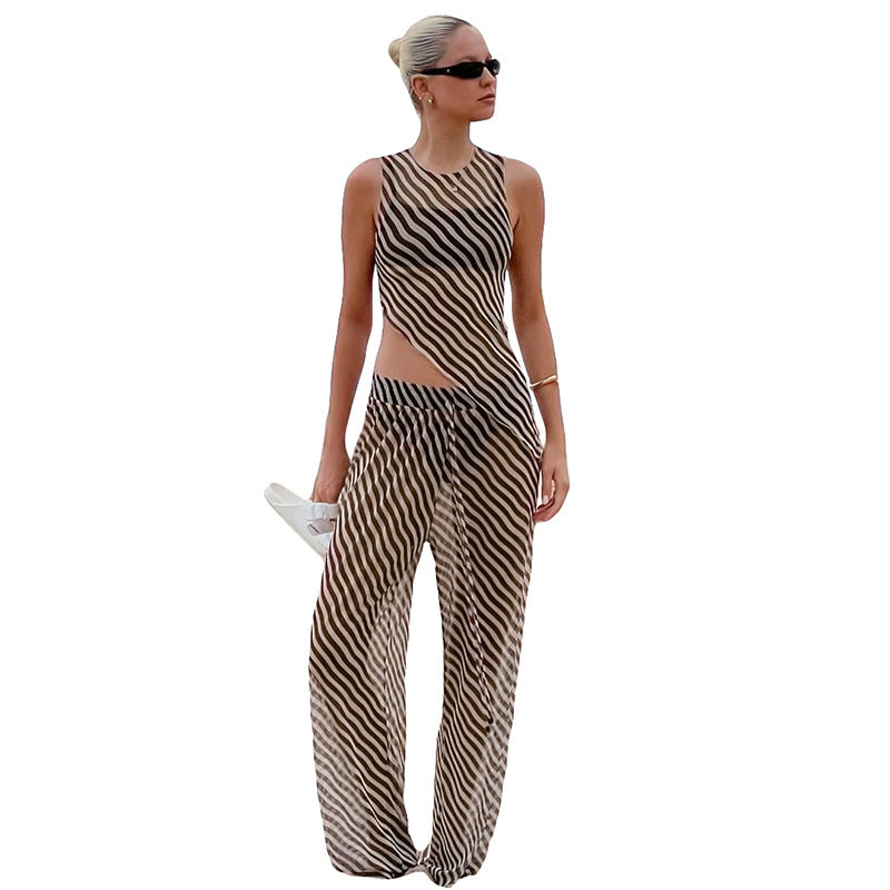Damen Eleganter und luftiger Jumpsuit mit asymmetrischem Schnitt Sovae