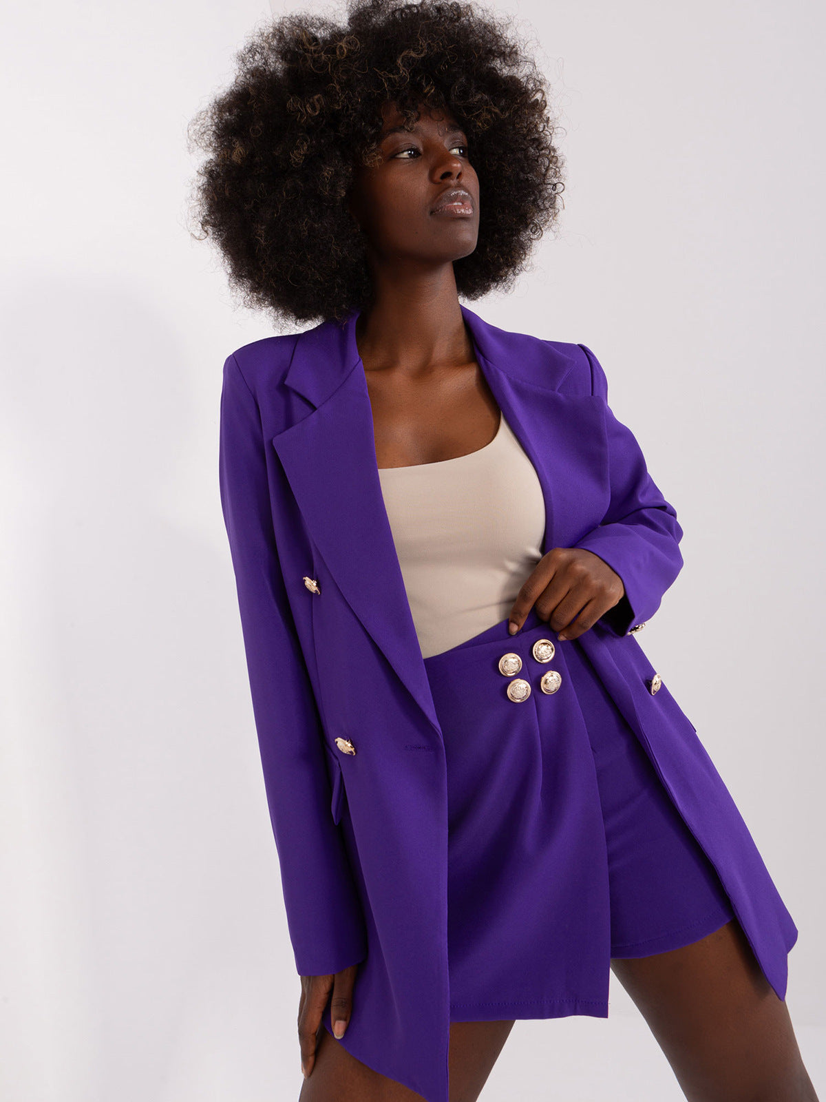 Damen Modisches Blazer-Rock-Set Sovae