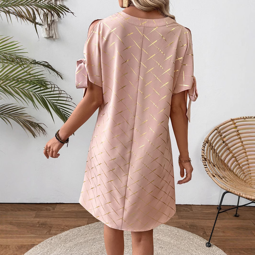 Damen modisches Kurzarmkleid Sovae