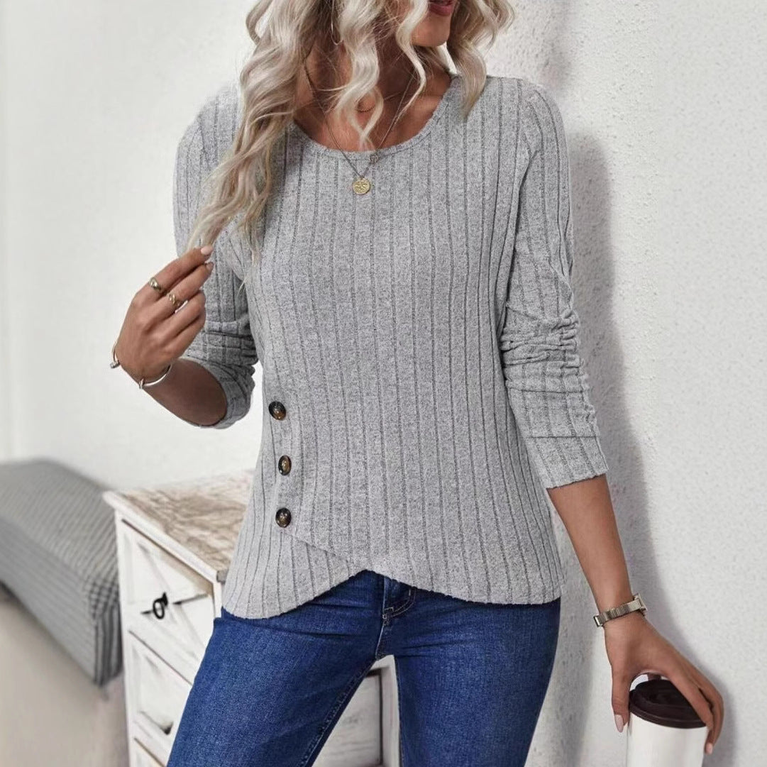 Damen gestreifter Pullover Sovae