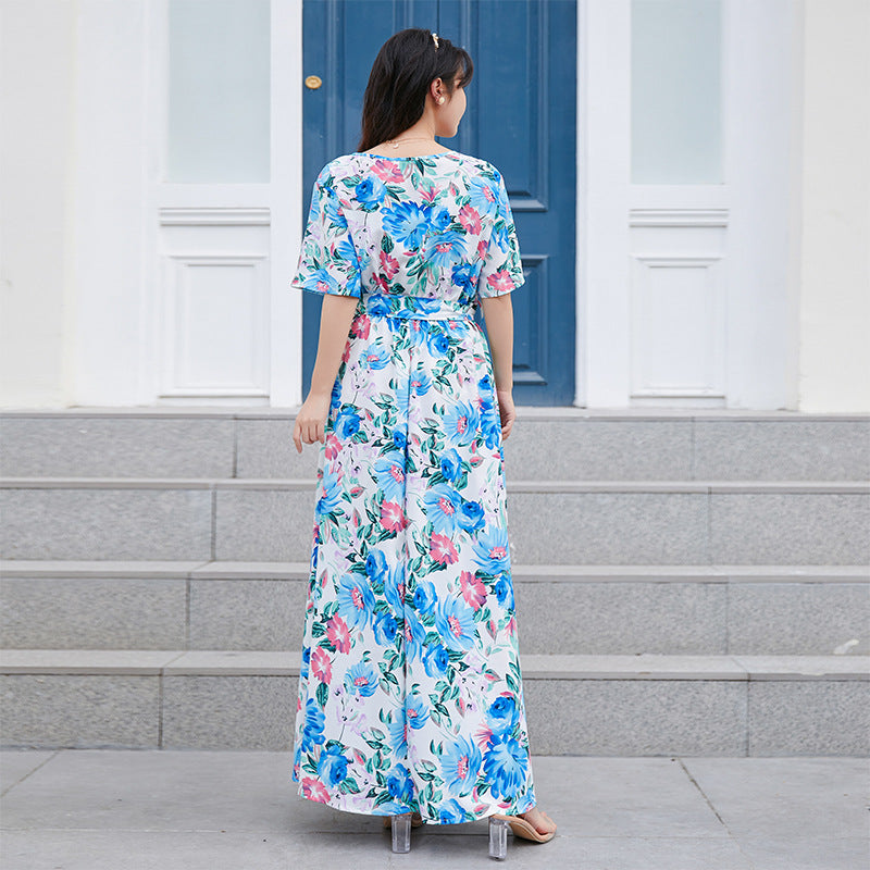 Damen Maxikleid mit floralem Design Sovae