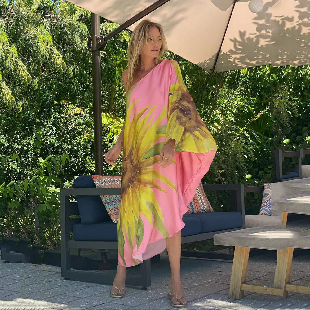 Damen Maxikleid im luftigen Bohostil mit floralem Muster Sovae