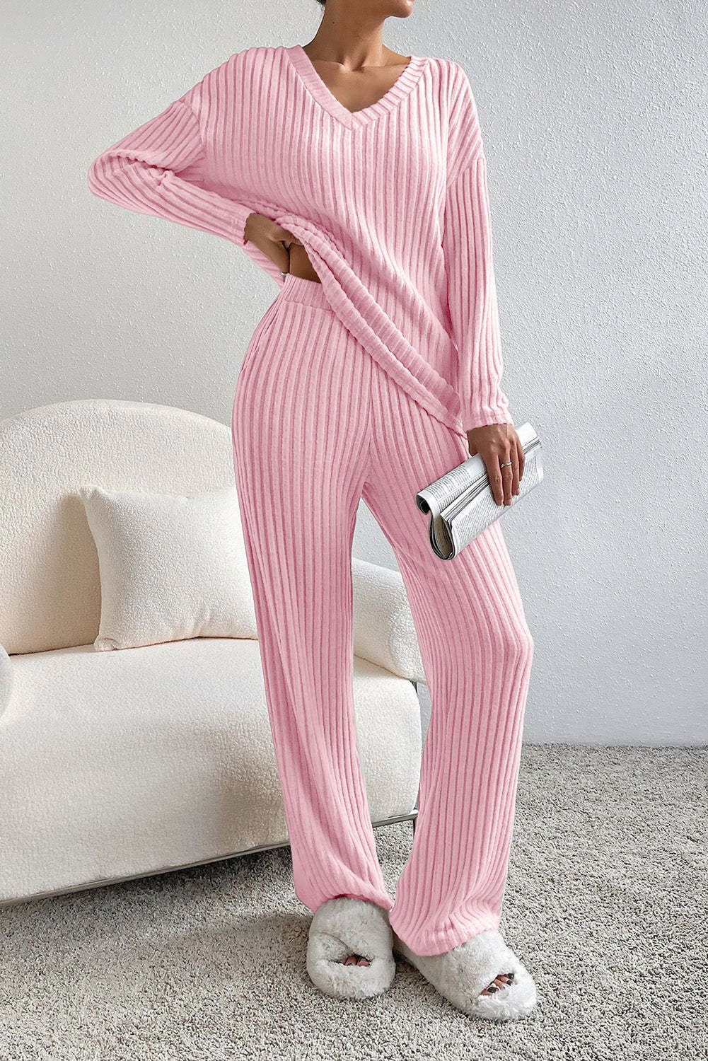 Damen Strickpullover und Hose Set Sovae