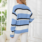 Damen Strickjacke mit Streifenmuster Sovae