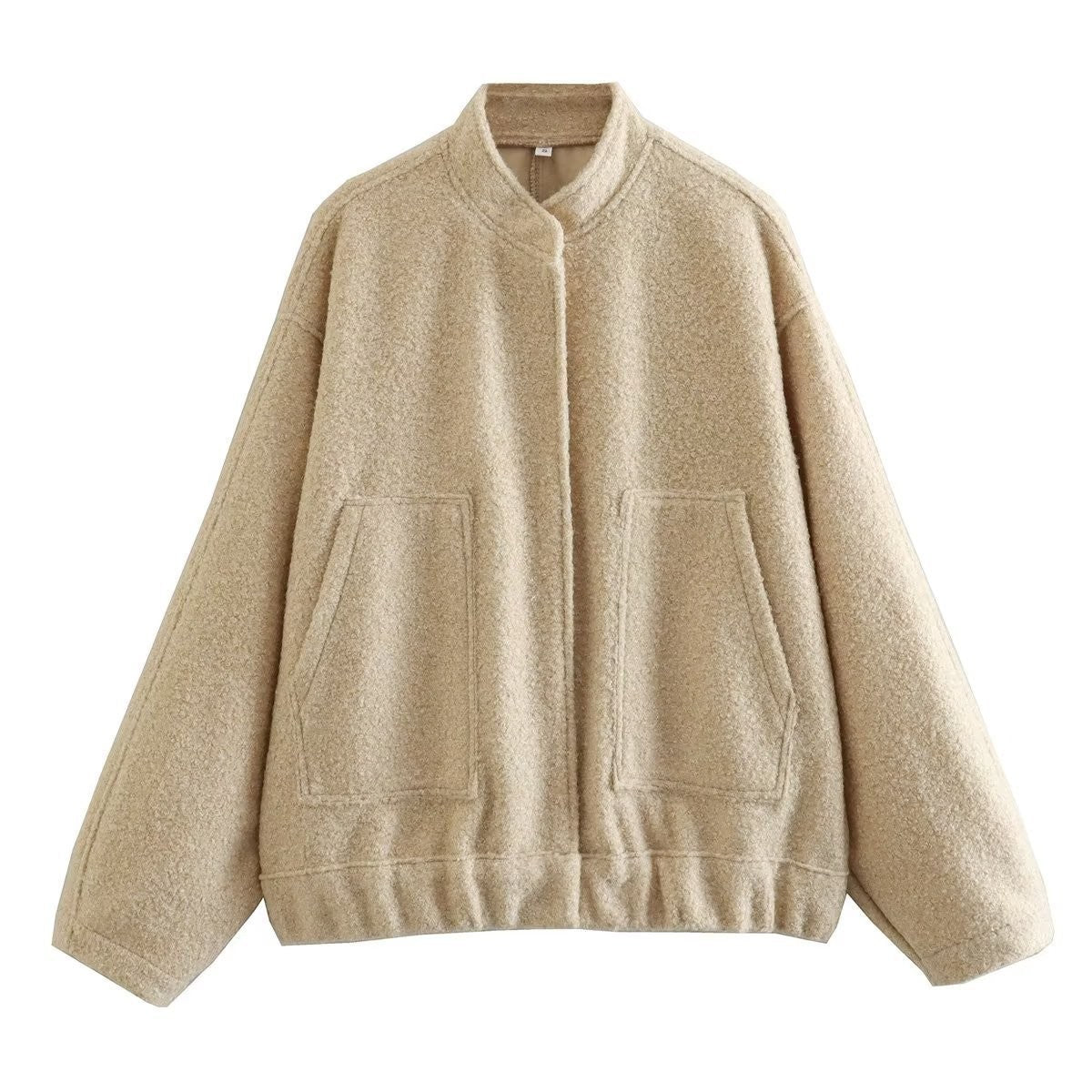 Damen lässige Fleecejacke mit geräumigen Taschen und elastischem Saum Sovae