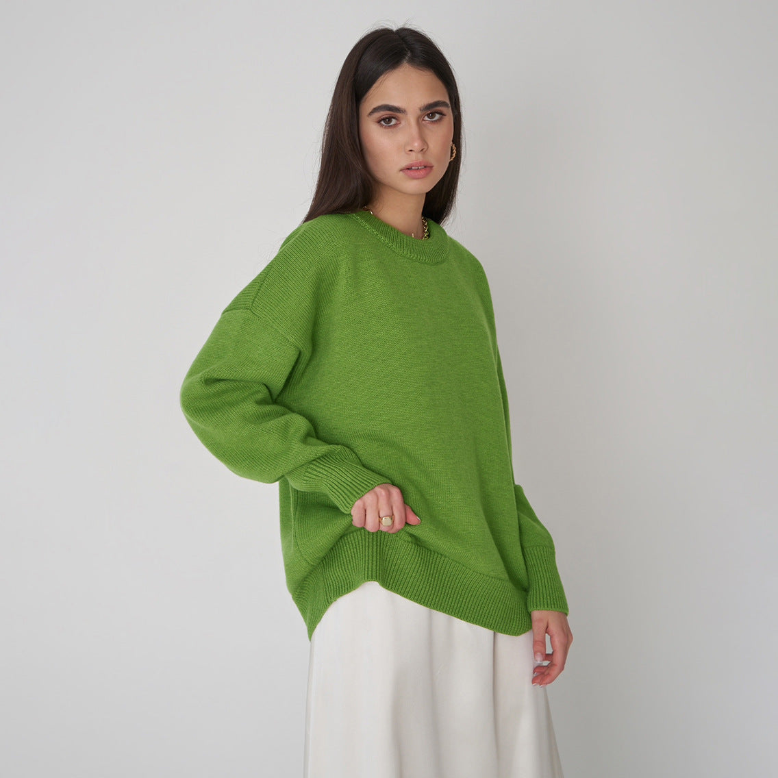 Damen Bequemer Oversized Pullover aus hochwertigem Strick Sovae