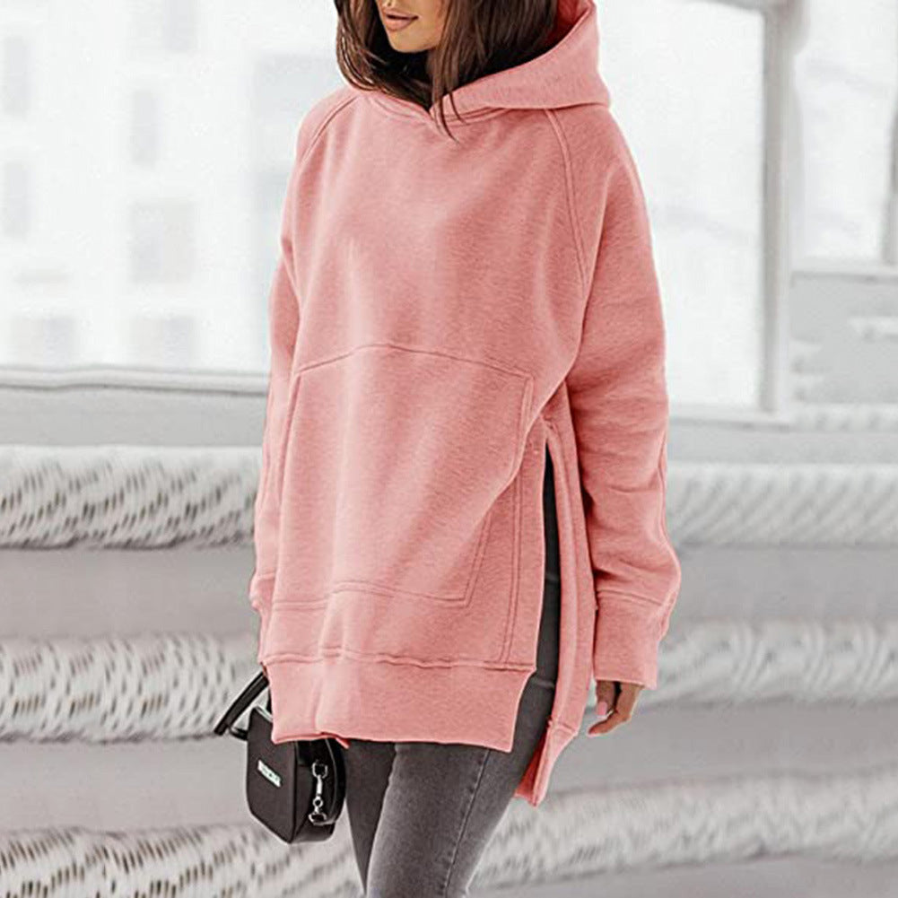 Damen Oversize Hoodie mit seitlichen Schlitzen Sovae