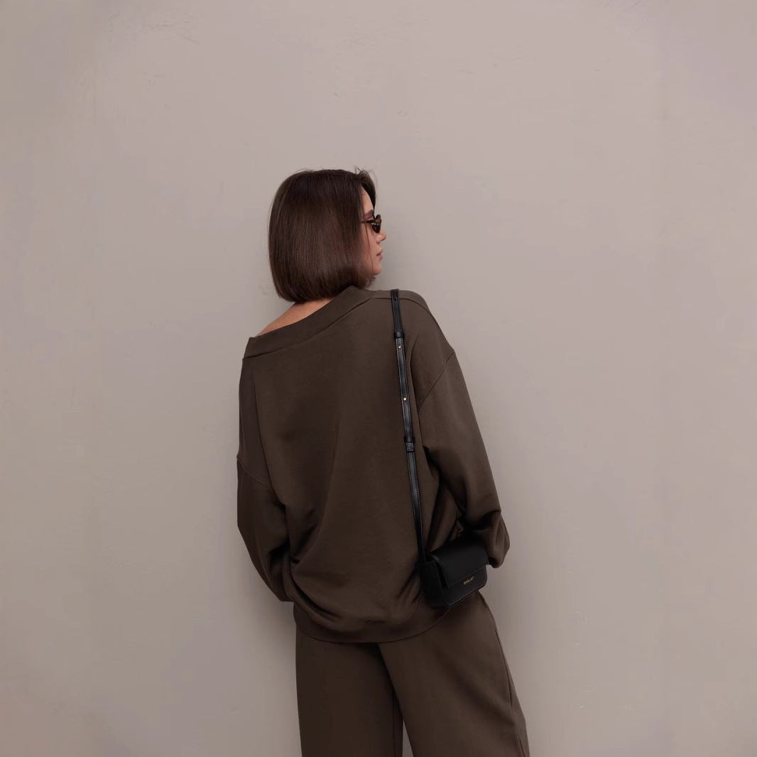 Damen Lässiger V-Ausschnitt Pullover Sovae