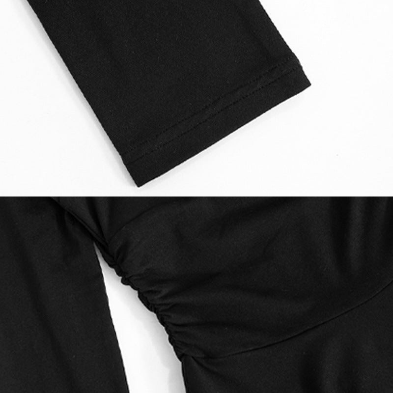 Damen Mini-Kleid mit langem Arm und eleganter Taillenbetonung Sovae