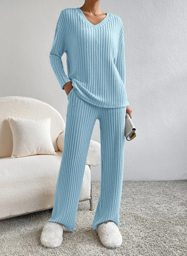 Damen Strickpullover und Hose Set Sovae