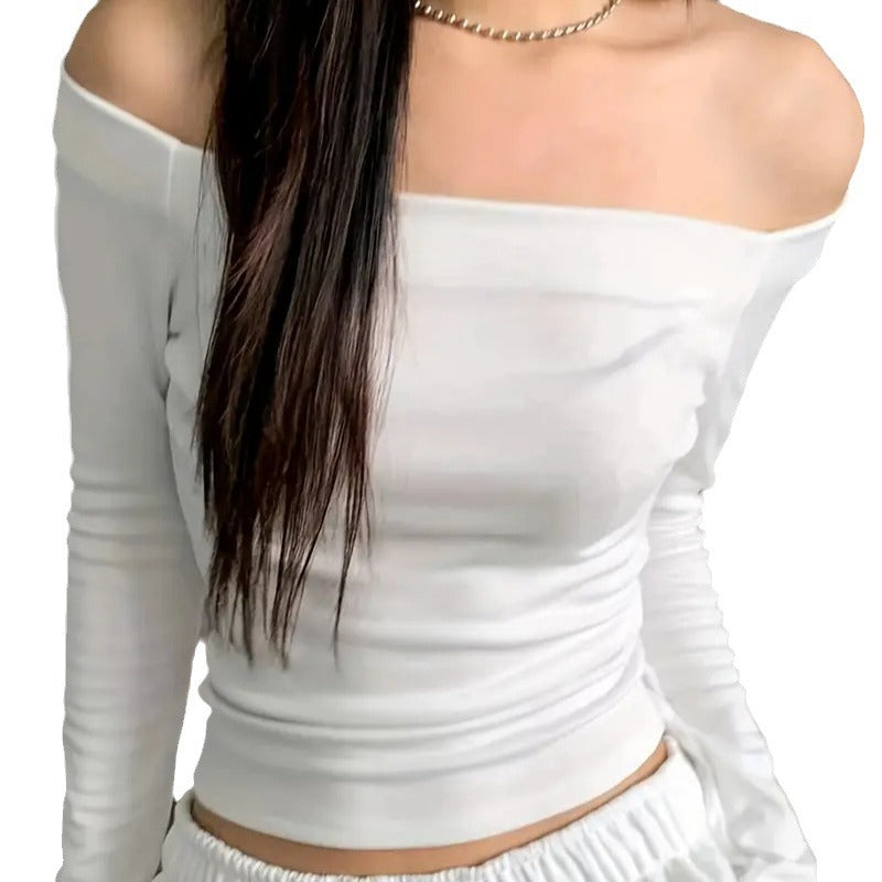 Damen Off-Shoulder Langarmshirt Sovae