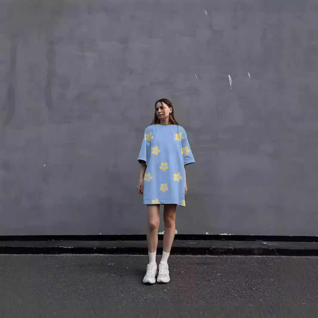 Damen Lässiges Blusenkleid mit floralem Muster Sovae