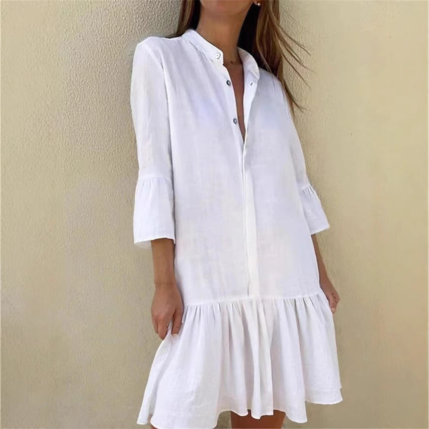 Damen Hemdkleid mit Rüschen Sovae