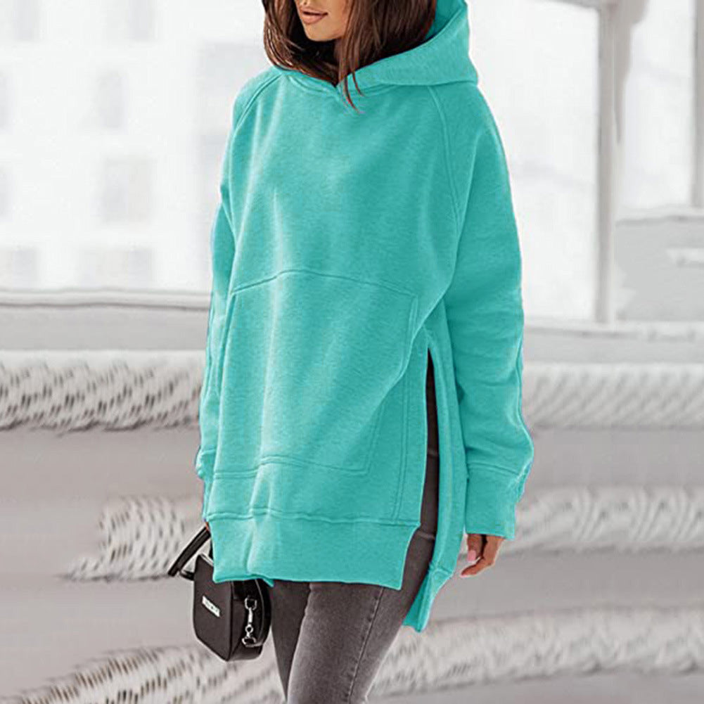Damen Oversize Hoodie mit seitlichen Schlitzen Sovae
